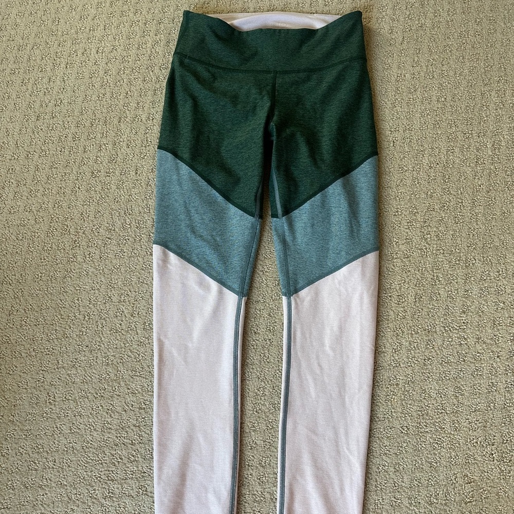 Outdoor Voices Tri-Tone Leggings - Green, Blue, Pink